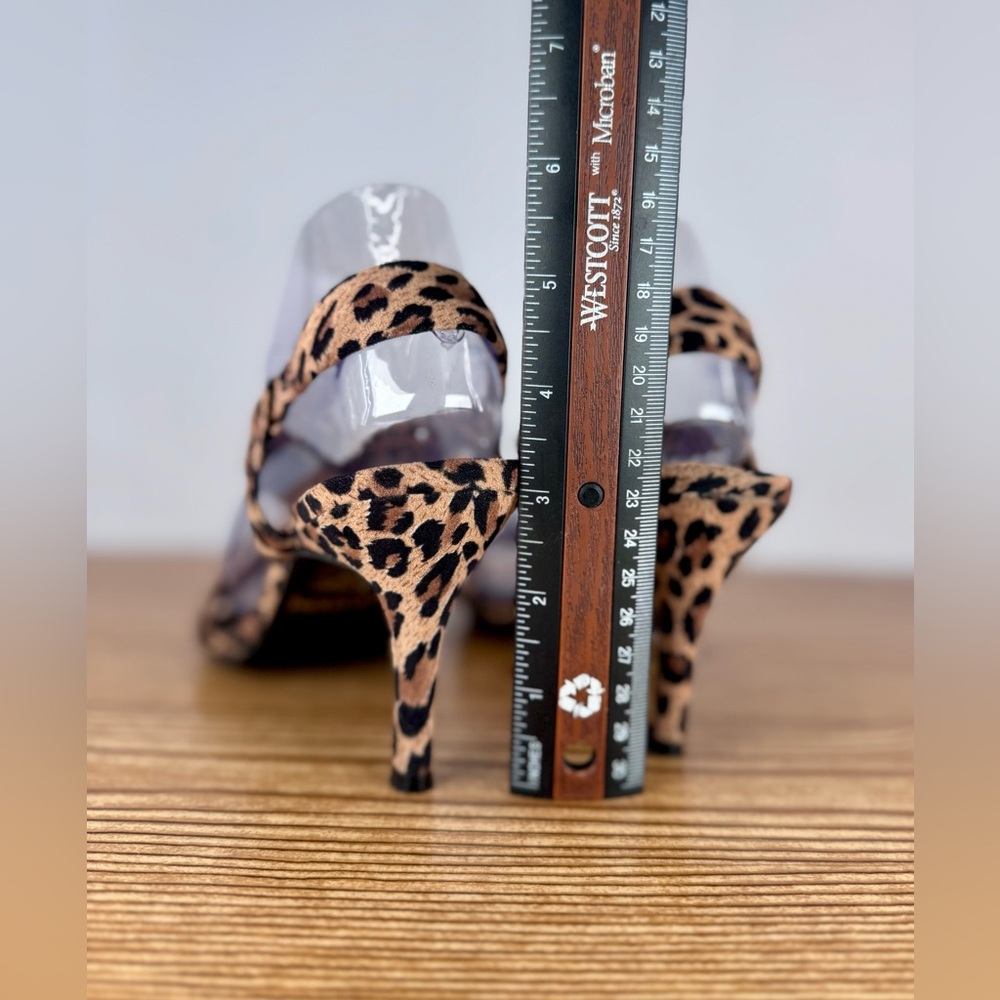 Leopard Animal Print Strapy Heels Sling back Sandals Women’s Shoes Sz 8.5 - Picture 8 of 12